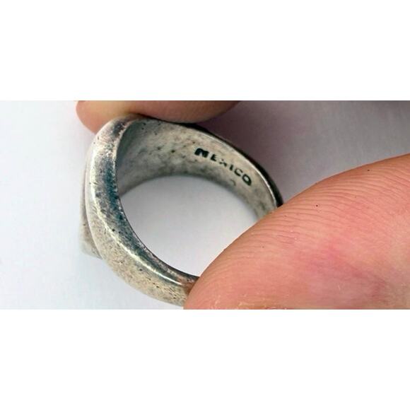 Vintage Post-1979 Mexican Sterling Silver Modernist Bypass Ring - Picture 5 of 8